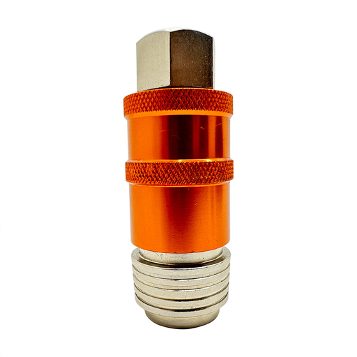 Universal Safety Exhaust Quick-Connect Coupler - 1/4" Female NPT (Orange Color) - 100 Pack Bulk