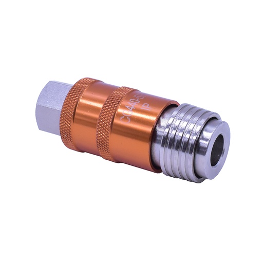 Universal Safety Exhaust Quick-Connect Coupler - 1/4" Female NPT (Orange Color) - Six Display Pack