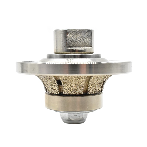 1/2" Radius Vacuum Brazed 65mm Premium Diamond Profile Wheel with 5/8" x 11 Female Threads