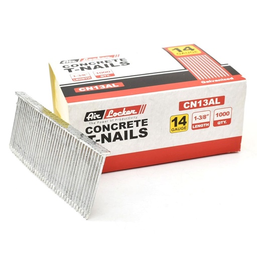 14 Gauge Concrete T-Nails for Concrete Nailers 1- 3/8" Smooth Shank (1000 per Pack)