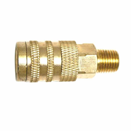 1/4" x 1/4" MPT Industrial Brass Coupler - 6 Ball + Low Profile
 - Six Display Pack