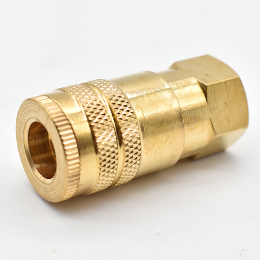 1/4" x 3/8" FPT Industrial Brass Coupler
 - 100 Pack Bulk