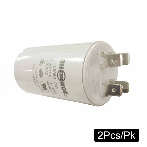 (TMT Only)  CBB60 10MFD +/-5% 50Hz/60Hz AC 250V Cylinder Motor Running Capacitor - 2/Pack