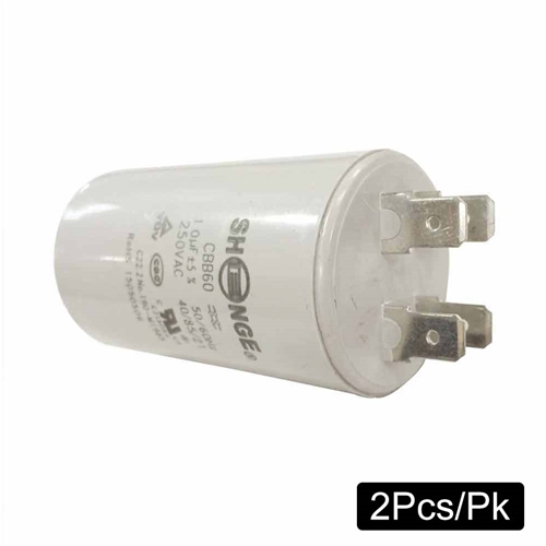 (TMT Only)  CBB60 10MFD +/-5% 50Hz/60Hz AC 450V Cylinder Motor Running Capacitor - 2/Pack
