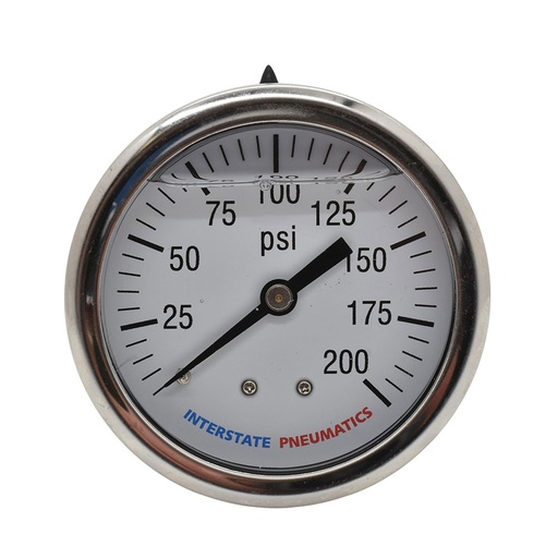 Oil Filled Pressure Gauge 2.5", 1/4" NPT Rear Mount- 200 PSI