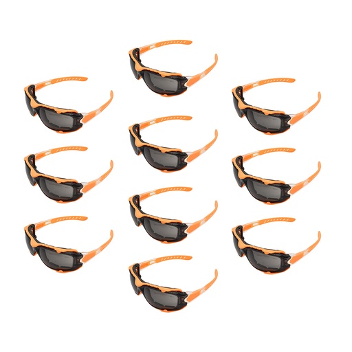 Full-Seal Safety Glasses with Category 3 Smoke Lens & Removable Gasket - Orange (10/Box)