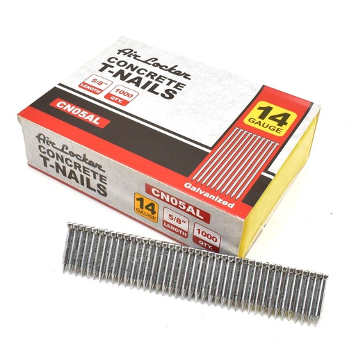 14 Gauge Concrete T-Nails for Concrete Nailers 5/8 Inch Smooth Shank (1000 per Pack)
