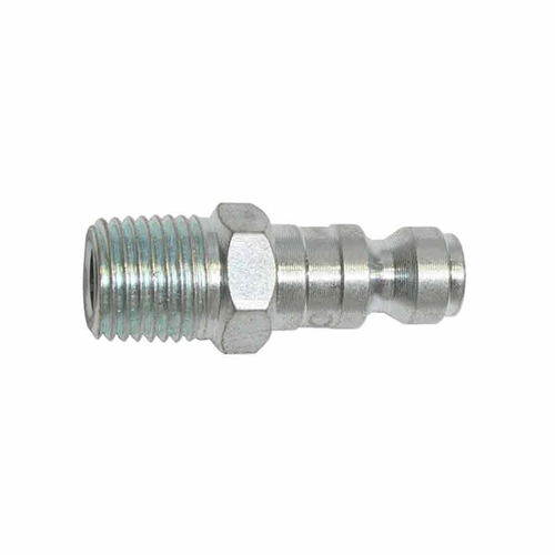 1/4" x 1/4" MPT Auto Coupler Plug Silver Zinc - 25 Pack