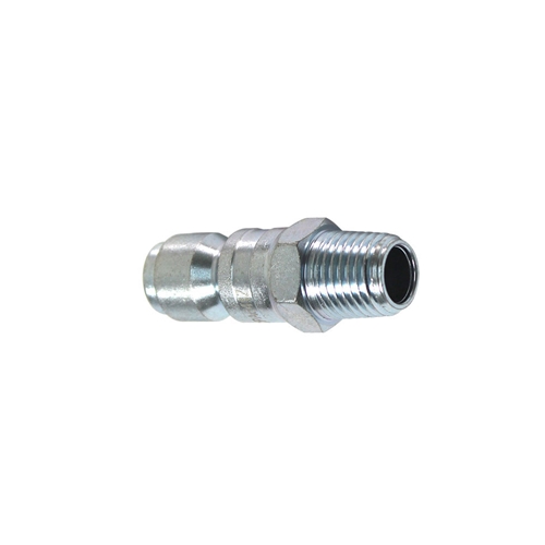 3/8" x 1/4" MPT Auto Coupler Plug Reducer - Silver - 100 Bulk Pack