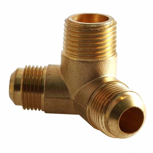 Three-Way Brass Manifold Compressor Fitting 1/2" MPT (1) x 1/2" Male Flare NPT (2)