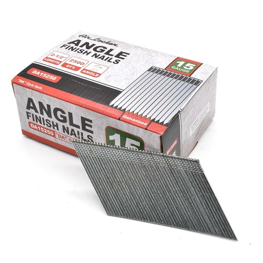 15 Gauge Angled Finish Nails - 2-1/2" (2500 / Pack)
