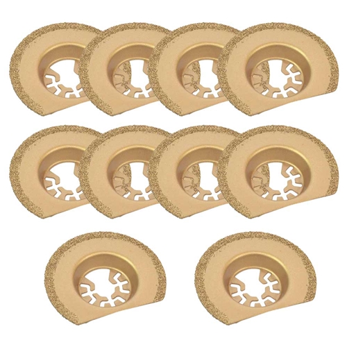 63mm Semi- Circular Carbide RASP, 8mm Offset Mount For a Perfect Flush Sanding / Grinding  Compatible with Fein Multimaster, Dremel, Bosch, Craftsman, Ridgid Oscillating Tools  / 10pk
