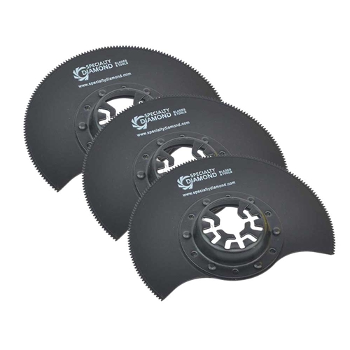 80mm  Semi- Circular saw Blade, 9mm Offset Mount For a Perfect FLUSH CUT Compatible with Fein Multimaster, Dremel, Bosch, Craftsman, Ridgid Oscillating Tools  / 3pk