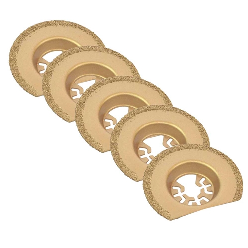 63mm Semi- Circular Carbide RASP, 8mm Offset Mount For a Perfect Flush Sanding / Grinding  Compatible with Fein Multimaster, Dremel, Bosch, Craftsman, Ridgid Oscillating Tools  / 5pk