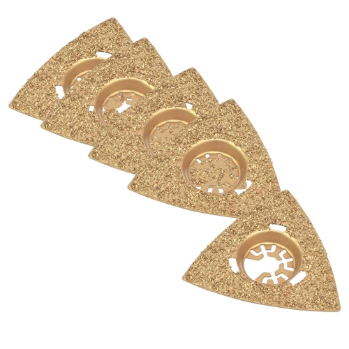 80mm Triangular Carbide RASP, 8mm Offset Mount For a Perfect Flush Sanding / Grinding  Compatible with Fein Multimaster, Dremel, Bosch, Craftsman, Ridgid Oscillating Tools  / 5pk
