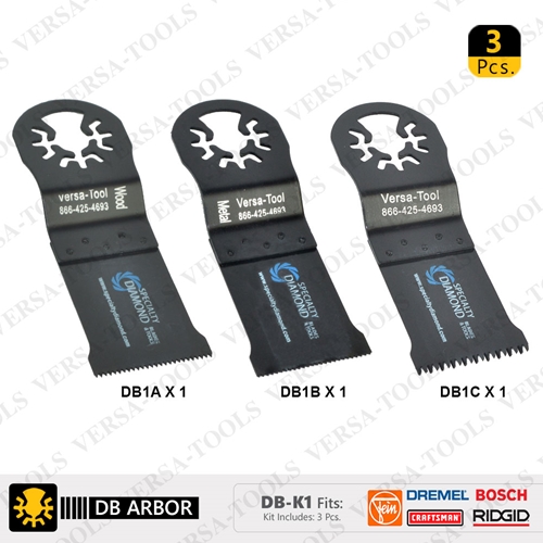 3 PC Set Oscillating Multi Tool Saw Blades - DB1A1B1C