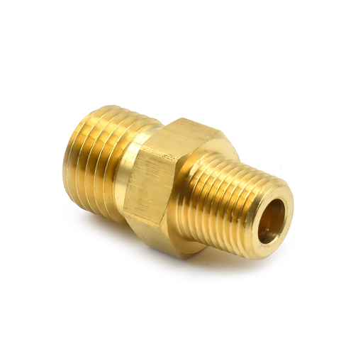 1/4" NPSM Male x 1/8" NPTF Male - Ball Seat Brass Adapter - 25 Bulk Pack