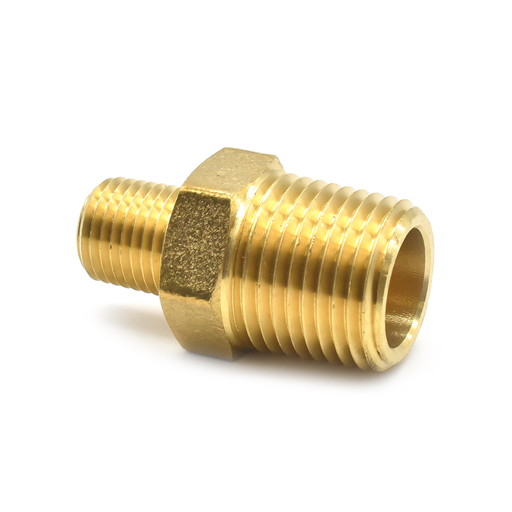 1/2" x 1/4" NPT Hex Male Nipple  - Single Display Pack