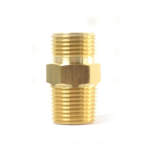3/8" NPSM Male x 1/4" NPTF Male - Ball Seat Brass Adapter - 25 Bulk Pack