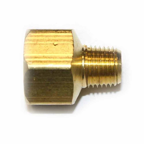 1/4" MPT x 1/2" FPT Brass Hex Bushing - Single Display Pack