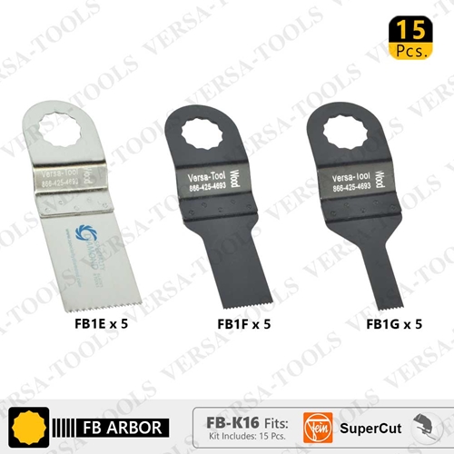 (TMT Only)  15 Pcs 10mm, 20mm, 30mm Stainless Steel Saw Blade Set Fits Fein Supercut Oscillating Tool