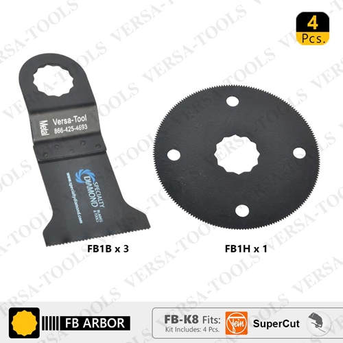 4 pc Bi-Metal & Circular Oscillating Saw Blade Set for Fein Supercut  ( FB3B1H) 