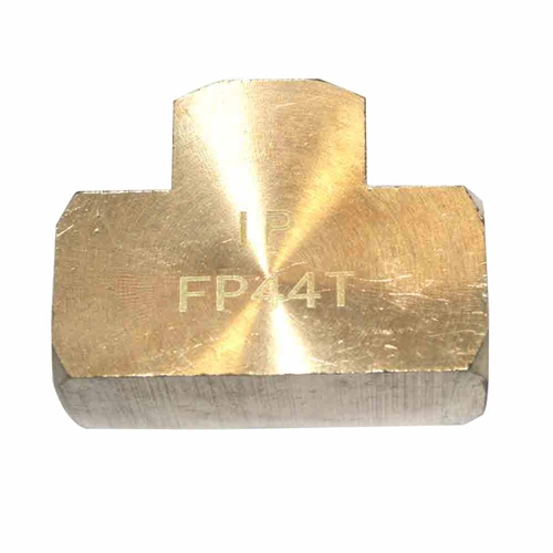 1/4" FPT Brass Tee - 1 inlet - 2 Outlets - 100 Pack Bulk