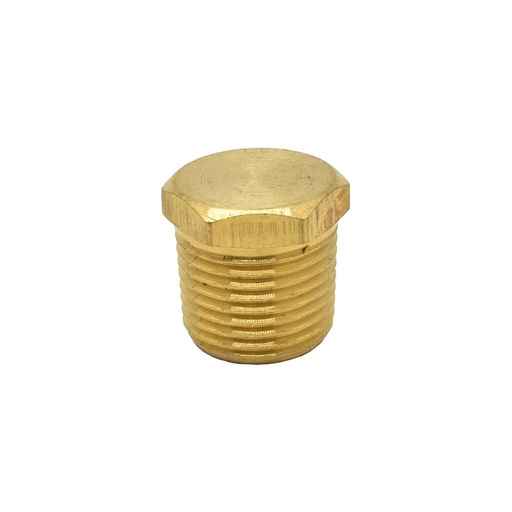3/8" MPT Brass Hex Plug - 50 Pack Bulk
