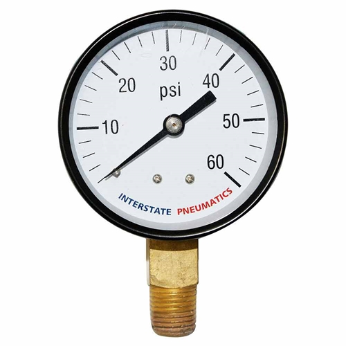 2-1/2"    60 PSI - 1/4" NPT Bottom Mount Pressure Gauge