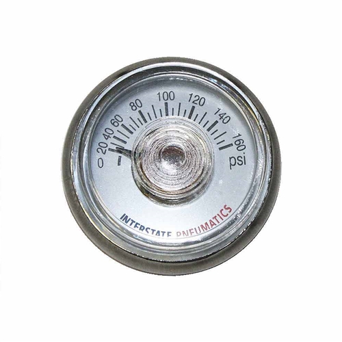 1"         160 PSI - BUTTON 1/8" NPT Rear Mount Pressure Gauge