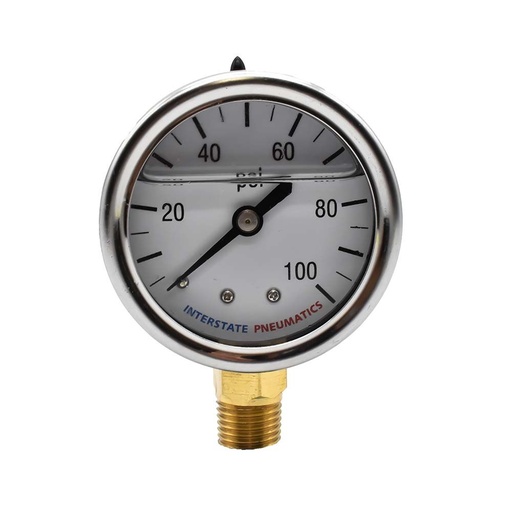 Oil Filled Pressure Gauge 2", 1/4" NPT Bottom Mount- 100 PSI (4402328)