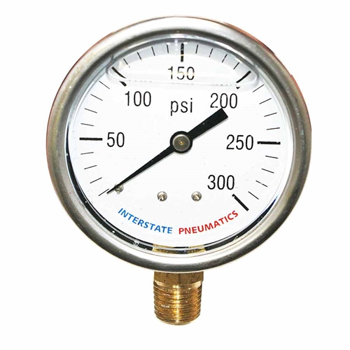 Oil Filled Pressure Gauge 2.5", 1/4" NPT Bottom Mount- 300 psi