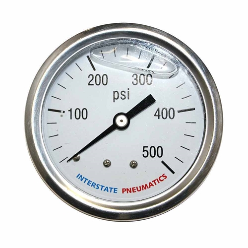 Oil Filled Pressure Gauge 2.5", 1/4" NPT Rear Mount- 500 psi