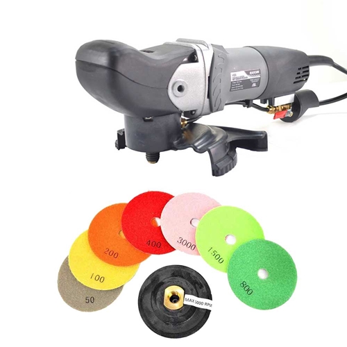 VS5 Variable Speed Wet Grinder Polisher, 8 pc 5" Diamond Polishing Pad Set 