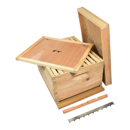  Beekeeping Single Deep Beehive Kit includes Frames, Foundations, Brood Box,  Spacer, Entrance Reducer, Inner Cover, Top and Bottom 
GL1STACK 