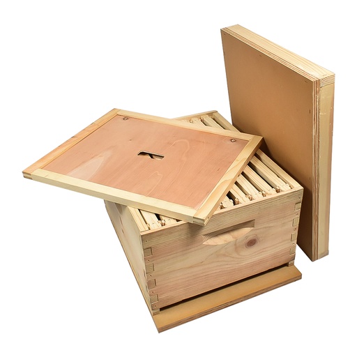  Beekeeping Single Deep Beehive Kit includes 2 Frame Manual Honey Extractor, Frames, Foundations, Brood Box, Spacer, Inner Cover, Top and Bottom 