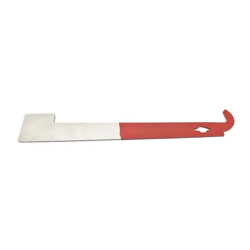 10" Stainless Steel Standard Beehive Frame Lifter and Scraper J Hook Tool - Red Handle
