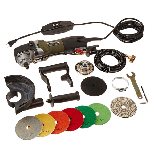 VSP5 5" Var Speed Polisher, 3/8" Radius Diamond Profile Wheel  and 8 pc 4" Diamond Polishing Pad Set