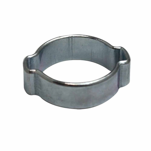 9-11mm Double Ear Steel Hose Clamp, zinc plated - 25/PK