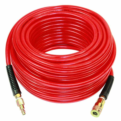 1/4" 100 ft Red Translucent PVC hose Kit with 1/4" Brass coupler and Brass plug
