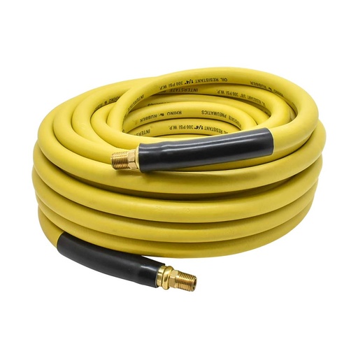 1/4" 100 ft Yellow Rhino Rubber Hose WP 300 PSI (1/4" NPT)