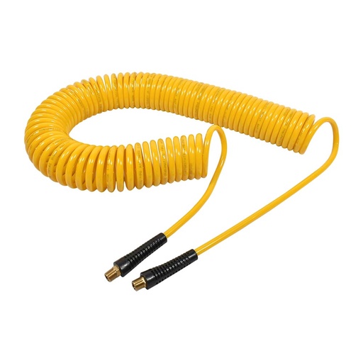 1/4" 100 ft long w/1/4" NPT Swivel Fittings, Recoil Yellow PU Hose