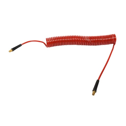 1/4" 50 ft long w/1/4" NPT Solid Fittings, Recoil Red PU Hose