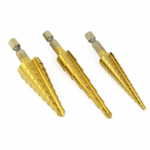 3pc Sae Titanium Coated Step Drill Set  (F0789)