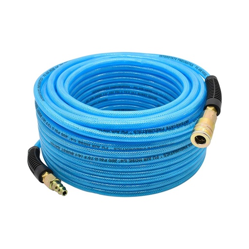 1/4" 50 ft light blue PU hose Kit with 1/4" Steel coupler and plug
