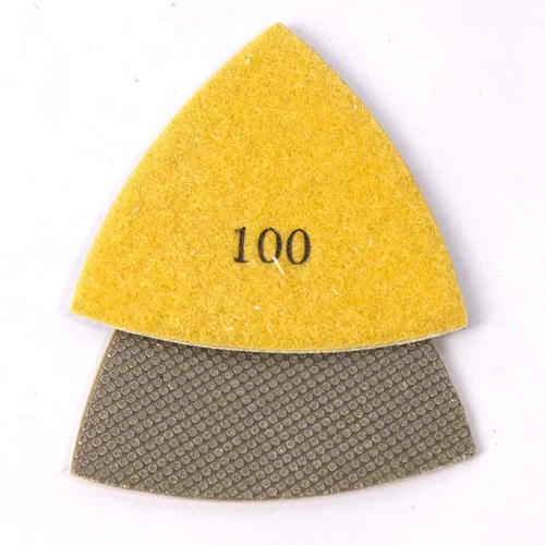  100 Grit Electroplated Triangular Polishing Diamond Pads for Oscillating Tools

