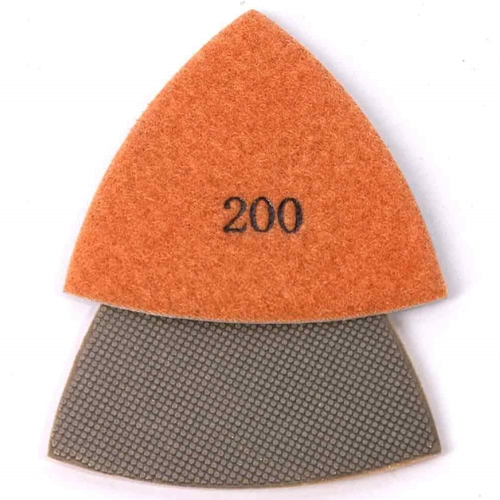 200 Grit Electroplated Triangular Polishing Diamond Pads for Oscillating Tools

