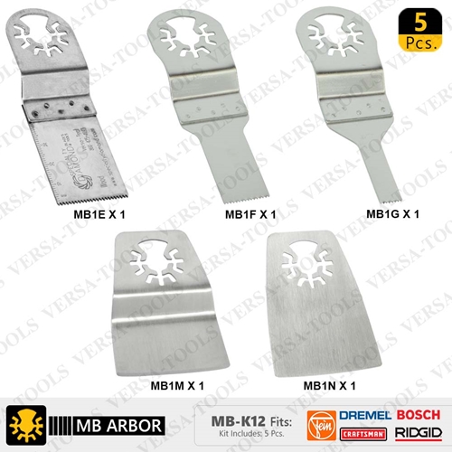5 PC  Stainless Steel Universal Oscillating Saw Blade Set     (MB1E1F1G1M1N)