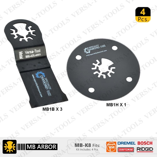 4 PC Bi-Metal Universal Oscillating Saw Blade Set   (MB3B1H)