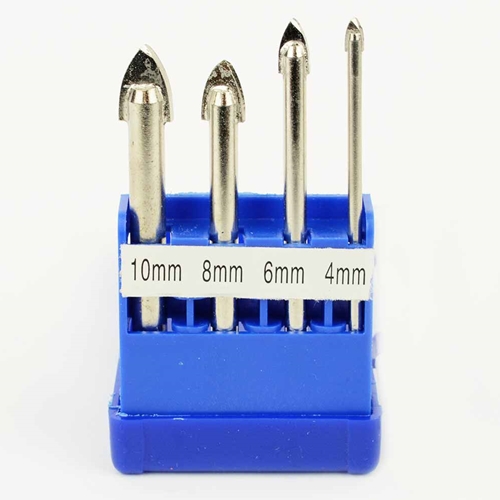 Diamond Tool Glass & Tile Drill Bit Set 4-Piece (4mm, 6mm, 8mm, 10mm) (GLD4PC)